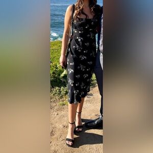 Abercrombie & Fitch Black Floral Midi Dress